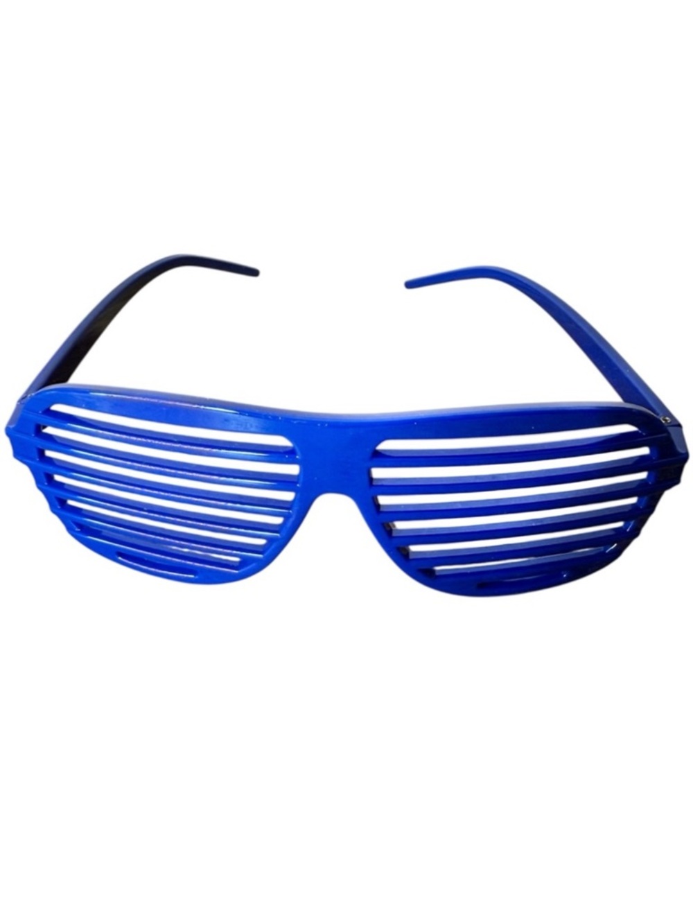 Shutter Shades Glasses Cobalt Blue Plastic Raver 80’s Slatted Louvered Venetian